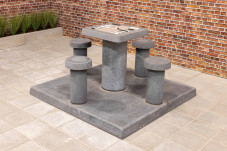 Beton Backgammon bord antracit-beton 4 personer