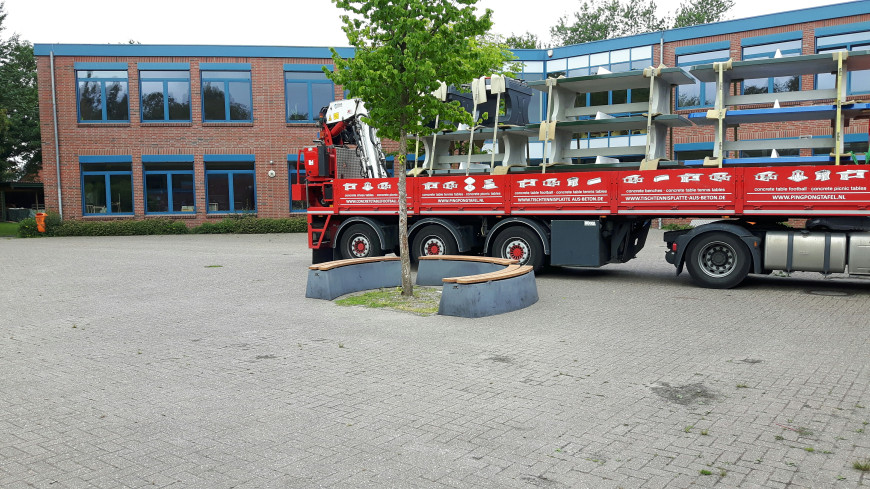 Luksus Oval Betonbænk Antracit Beton