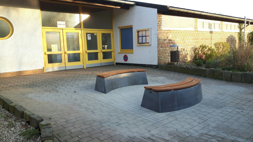 Luksus Oval Betonbænk Antracit Beton