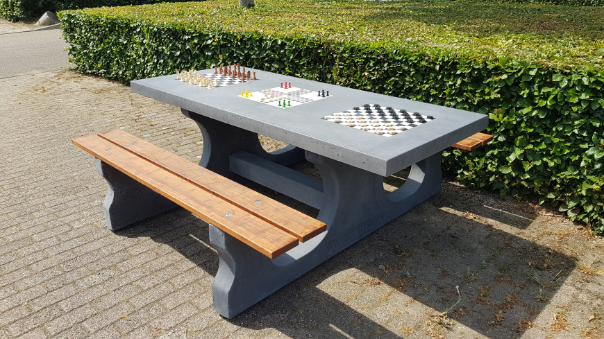 Luksus Multi Gaming bord (1-3-2) antracit-Beton