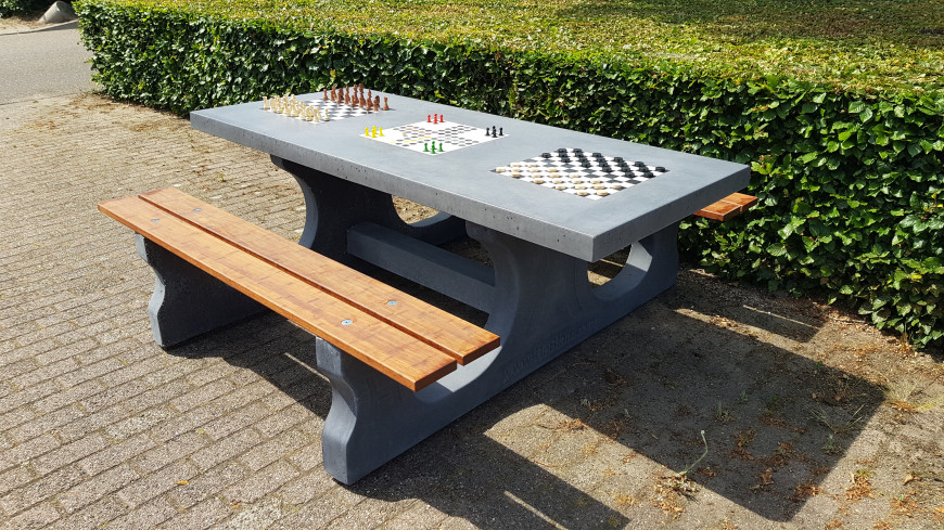 Luksus Multi Gaming bord (1-3-2) antracit-Beton