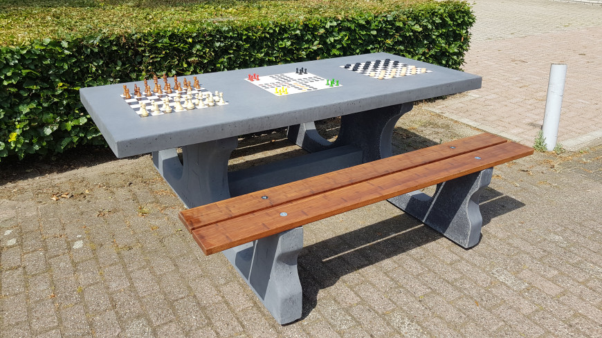 Luksus Multi Gaming bord (1-3-2) antracit-Beton