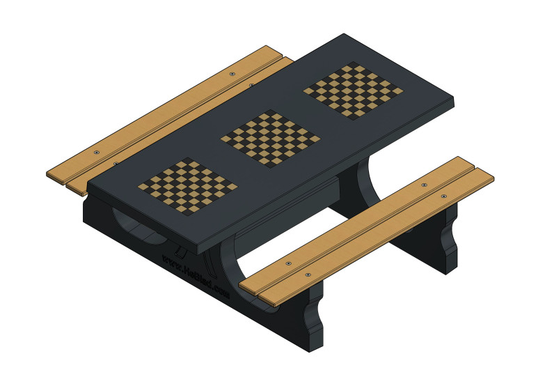 Multi-Games Bord (1-1-1) DeLuxe antracit-beton
