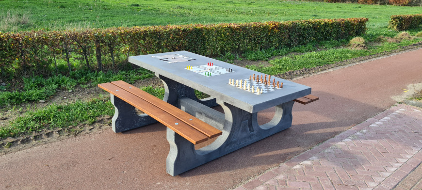 Luksus Multi Gaming bord (1-3-4) Antracit-Beton