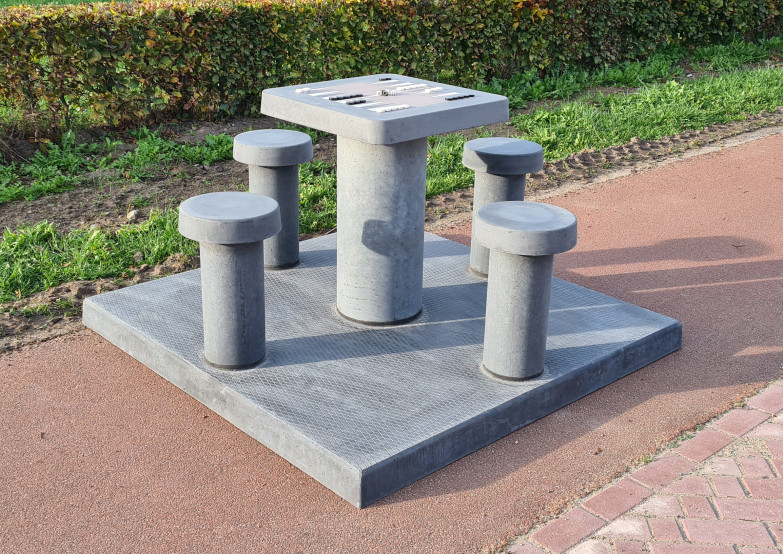 Beton Backgammon bord antracit-beton 4 personer