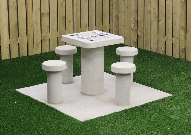 Beton Backgammon bord naturlig 4 personer