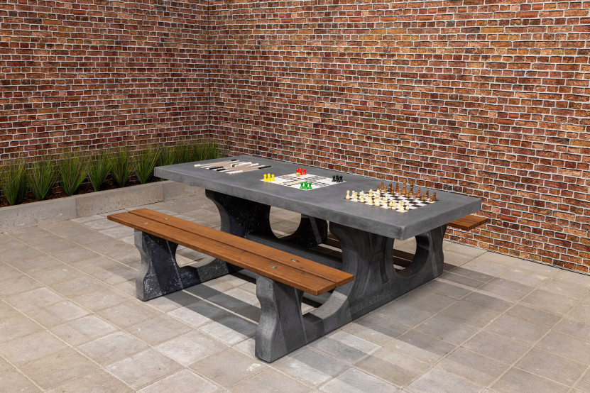 Luksus Multi Gaming bord (1-3-4) Antracit-Beton