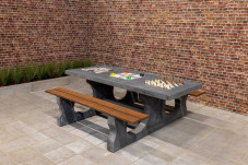 Luksus Multi Gaming bord (1-3-4) Antracit-Beton