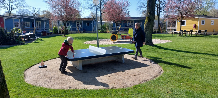 Bordtennisbord lavt, afrundet grøn