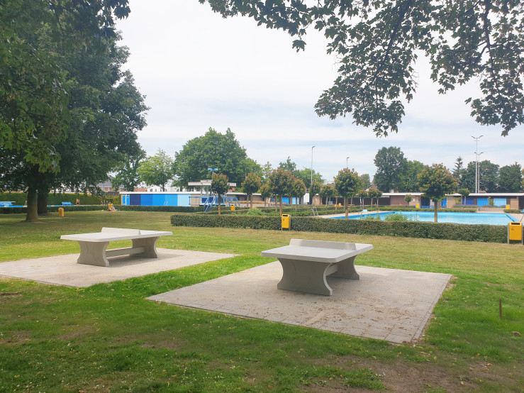 Afrundet Bordtennisbord Rå Beton