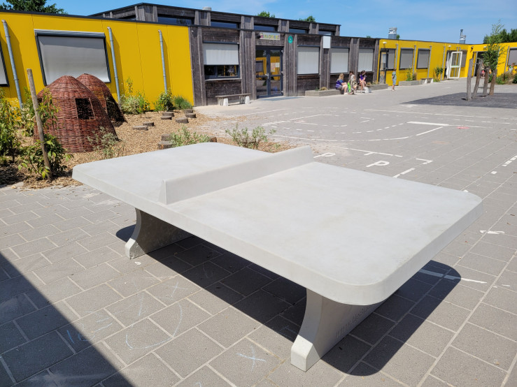 Afrundet Bordtennisbord Rå Beton