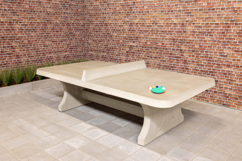 Afrundet Bordtennisbord Rå Beton