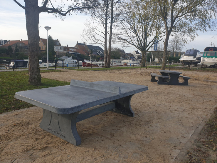 Afrundet Bordtennisbord Antracit-Beton