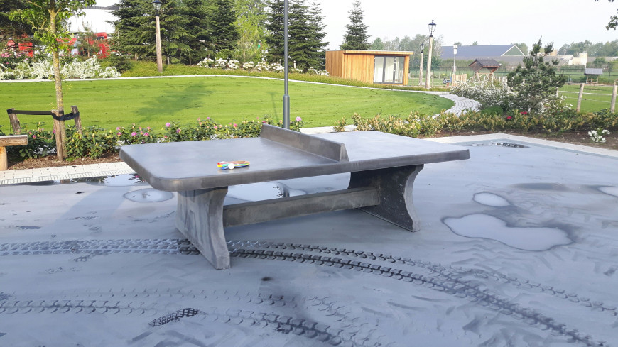 Afrundet Bordtennisbord Antracit-Beton