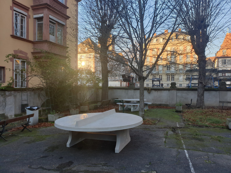 Rundt Bordtennisbord Rå Beton