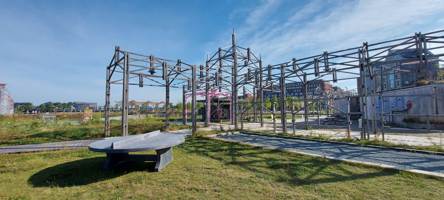 Rundt Bordtennisbord Antracit-Beton