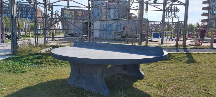 Rundt Bordtennisbord Antracit-Beton