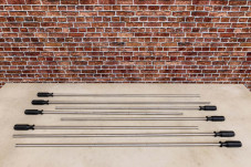Rustfri stål spillestænger til fodboldspil, sæt med 8 stk.