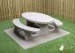 Standard bordbænk i beton i oval udførelse