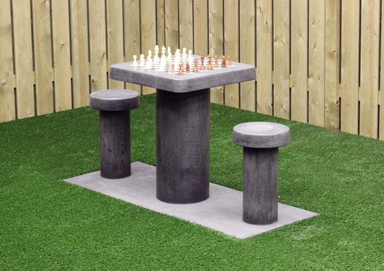 Beton Skakbord Antracit-Beton 2 personers