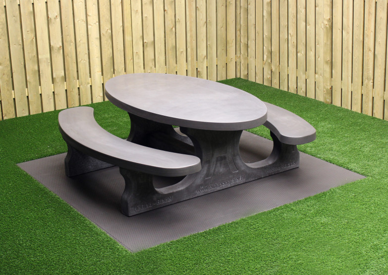 Standard Oval Bordbænk Antracit-Beton