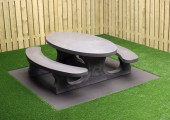 Standard Oval Bordbænk Antracit-Beton