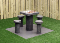 Beton Skakbord Antracit Beton, 4-personers